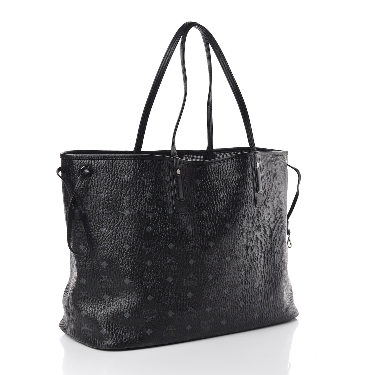 MCM Visetos Large Liz Reversible Shopper Tote Black 6 of 14