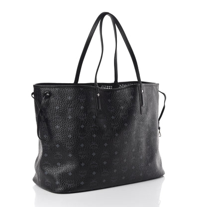 MCM Visetos Large Liz Reversible Shopper Tote Black 6 of 14