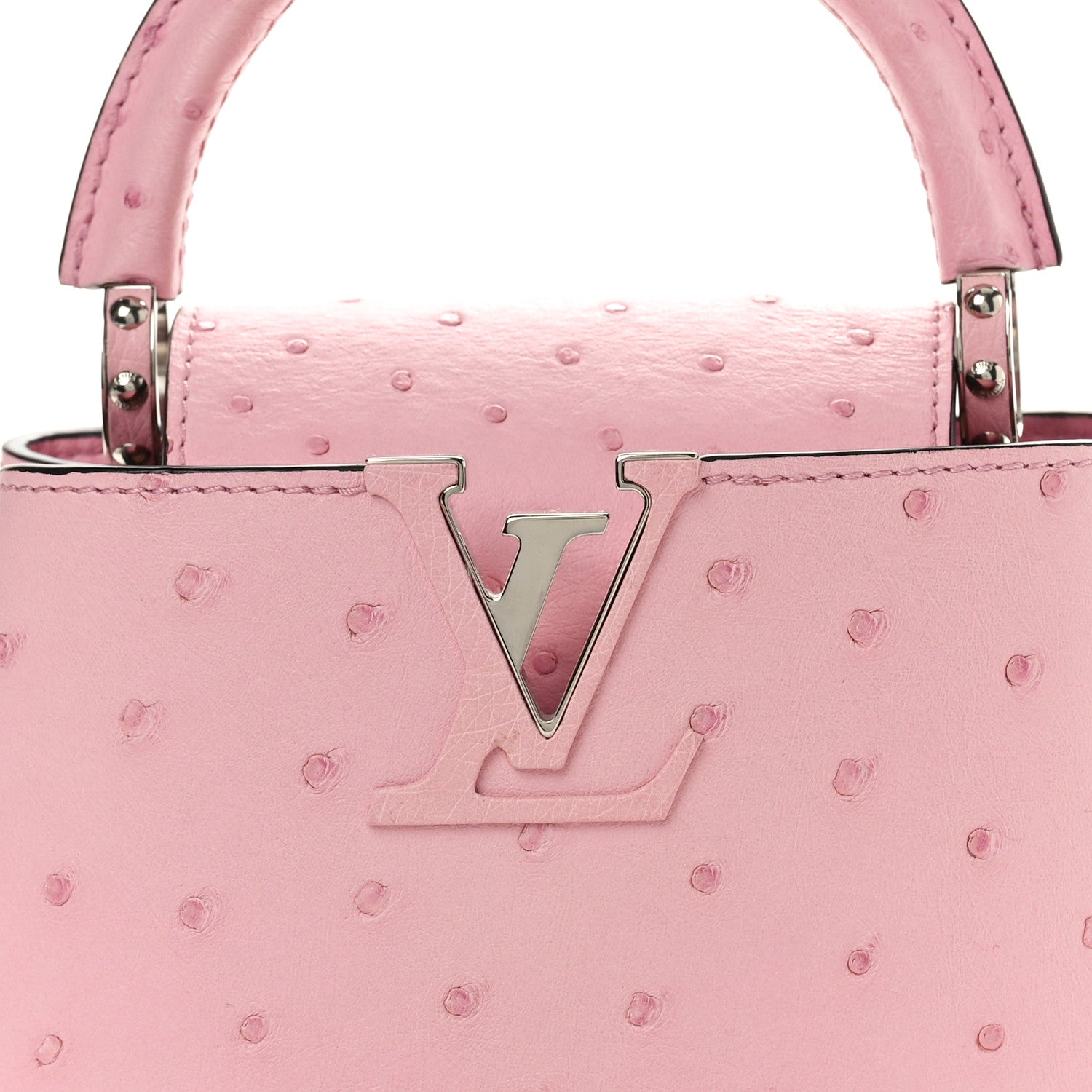 Louis Vuitton Ostrich Capucines Mini Pink 7 of 9