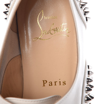 Christian Louboutin Nappa Freddy Spikes Donna Flat Sneakers 37 Latte Silver 6 of 8