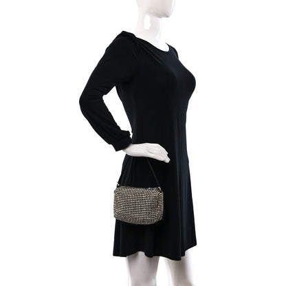 Alexander Wang Mesh Crystal Rhinestone Mini Heiress Pouch Black Silver 2 of 10