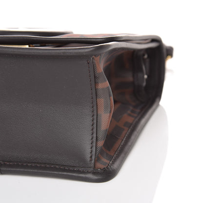 Fendi Mesh Vitello Century F is Fendi FF 1974 Small Kan I Shoulder Bag Marrone Black Ebano 9 of 10