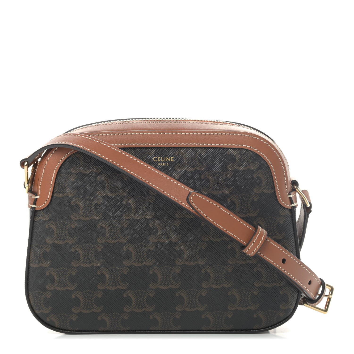 Celine Triomphe Canvas Small Camera Bag Tan 1 of 4