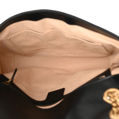 Gucci Calfskin Matelasse Medium GG Marmont Shoulder Bag Black 5 of 11