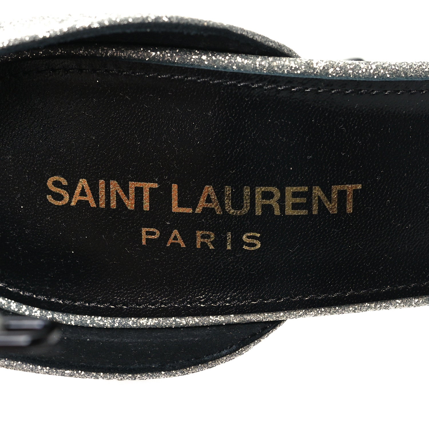 Saint Laurent Glitter Amber 105 Ankle Strap Sandals 39.5 Silver 8 of 8