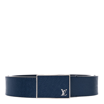 Louis Vuitton Taiga Mens 35mm Metropole Belt 95 38 Blue Marine 1 of 6