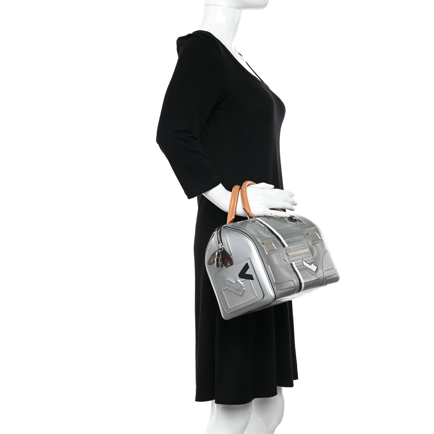 Louis Vuitton Epi Spaceship Embossed Speedy 25 Silver 2 of 15