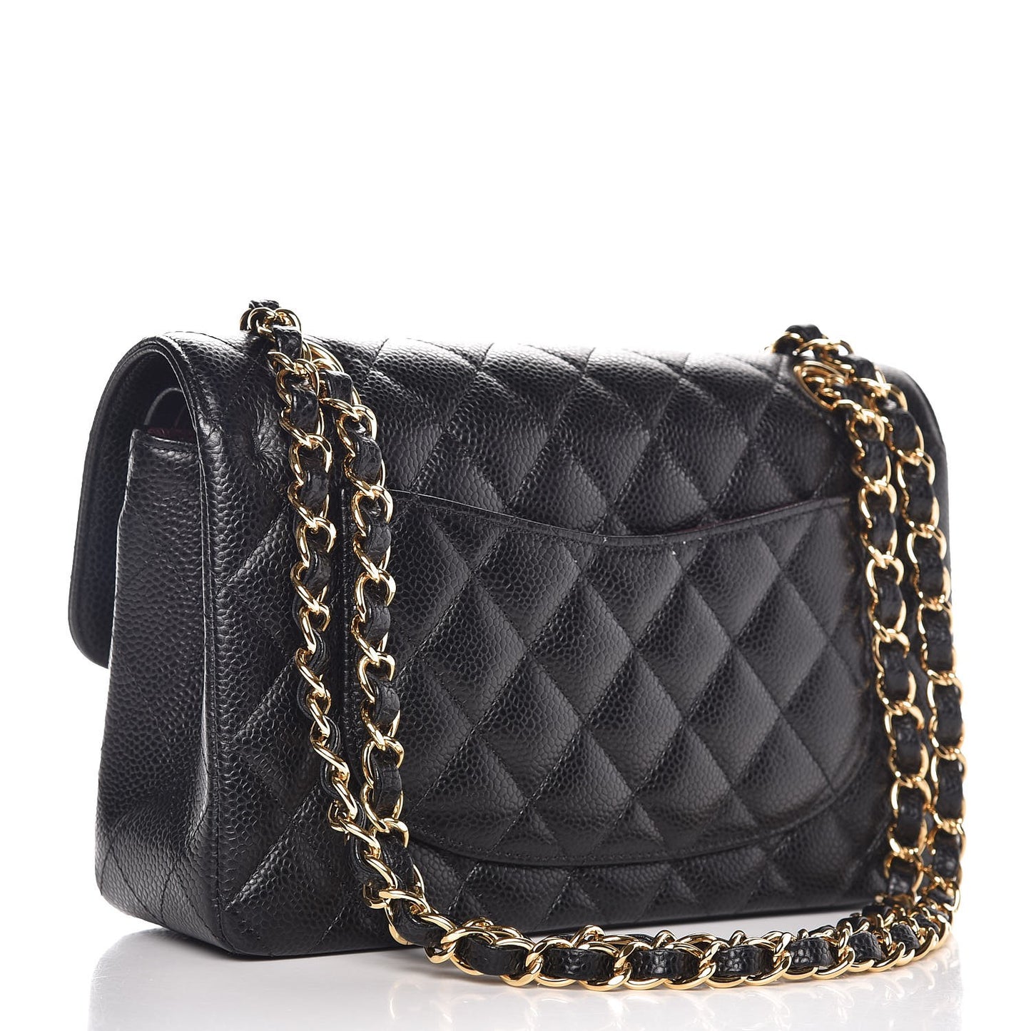 Caviar Quilted Small Double Flap Black