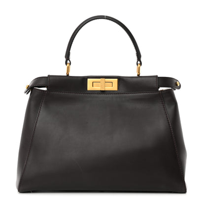 Fendi Vitello Calf Hair Zebra Print Medium Peekaboo Iconic Satchel Black 1 of 20