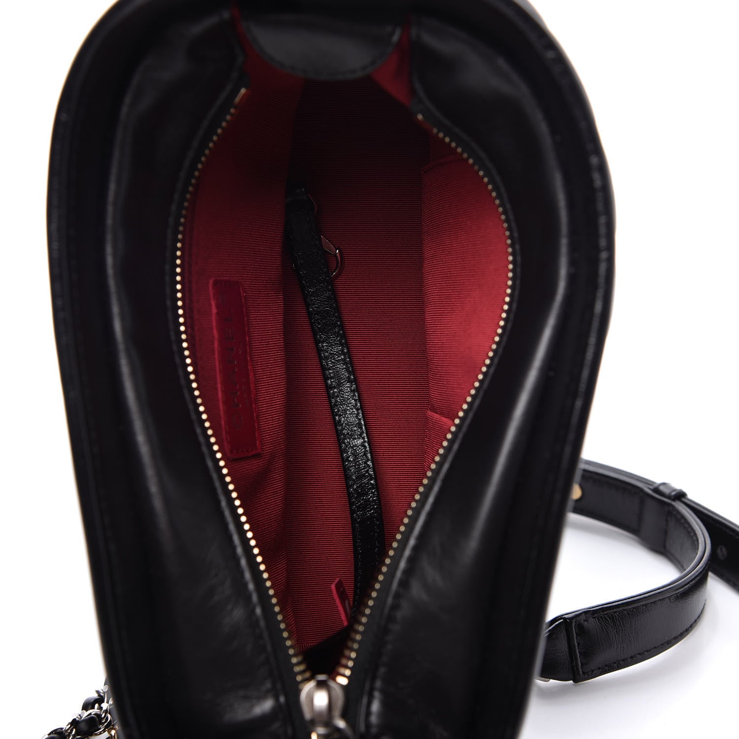 Chanel Aged Calfskin Chevron Quilted Small Gabrielle Hobo Black 5 of 10