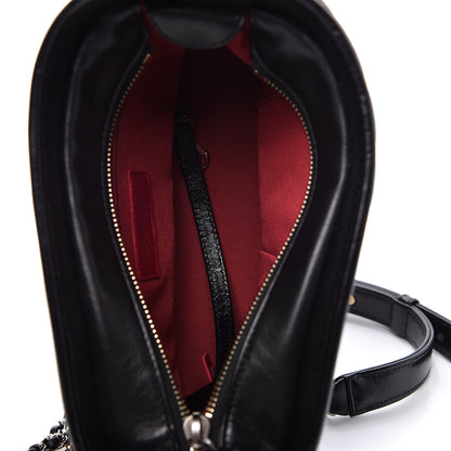 Chanel Aged Calfskin Chevron Quilted Small Gabrielle Hobo Black 5 of 10