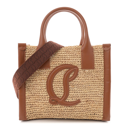 Christian Louboutin Raffia Calfskin Mini By My Side Tote Natural Cuoio 1 of 10