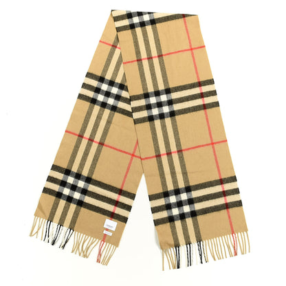 Burberry Cashmere Giant Check Fringe Scarf Camel 2 of 4