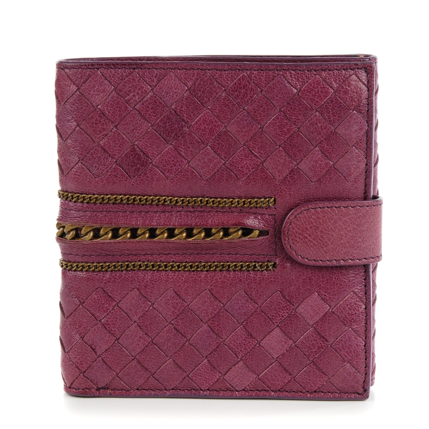 Bottega Veneta Chevre Intrecciato Bi-Fold Wallet Purple 1 of 7