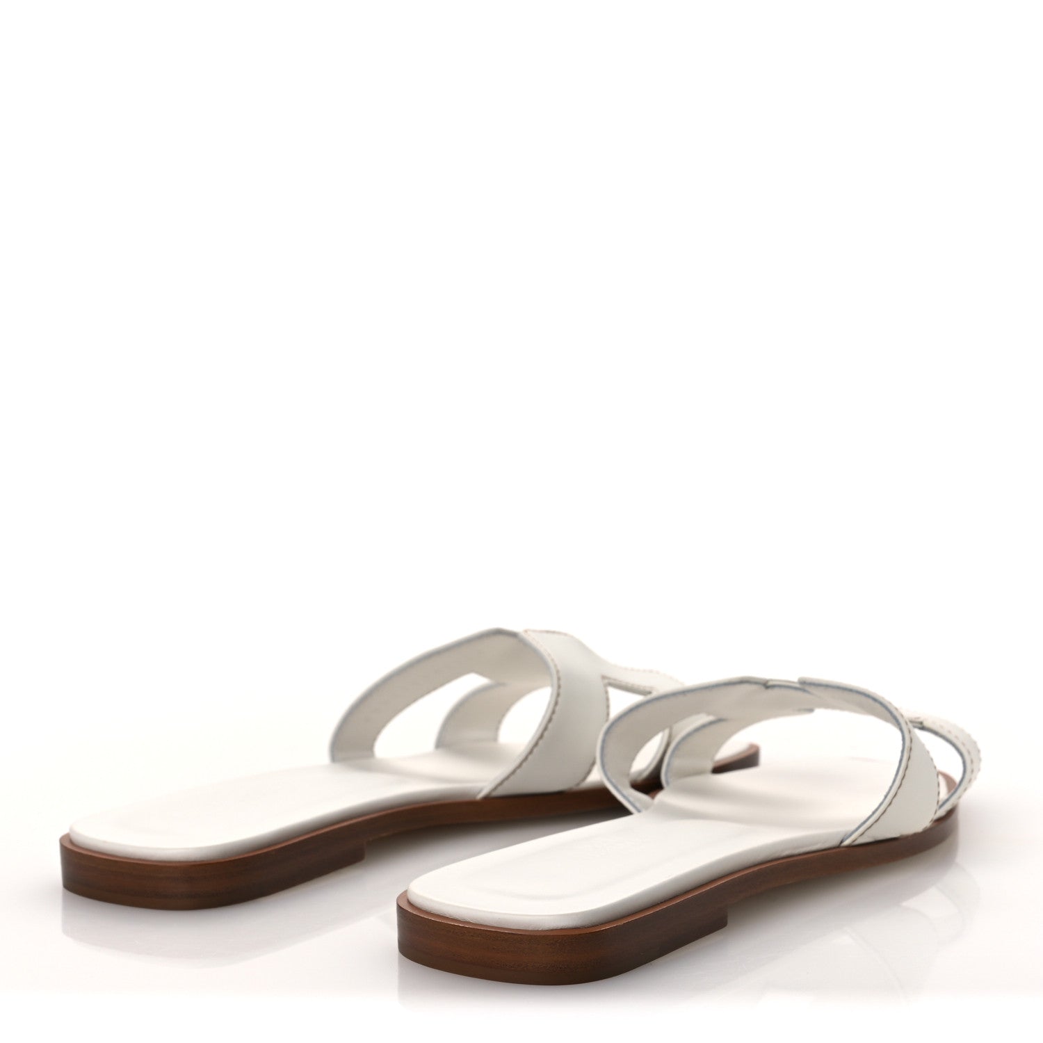 Hermes Box Calfskin Oran Sandals 38 White 5 of 11