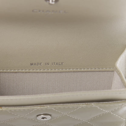 Chanel Patent Quilted Card Holder Light Gold 7 of 9