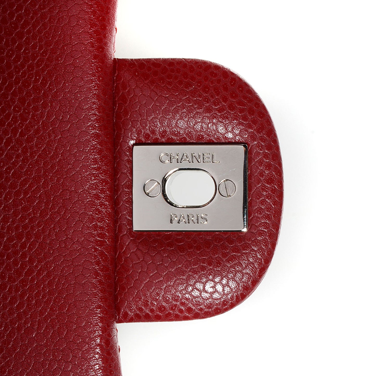 Caviar Quilted Mini Square Flap Dark Red