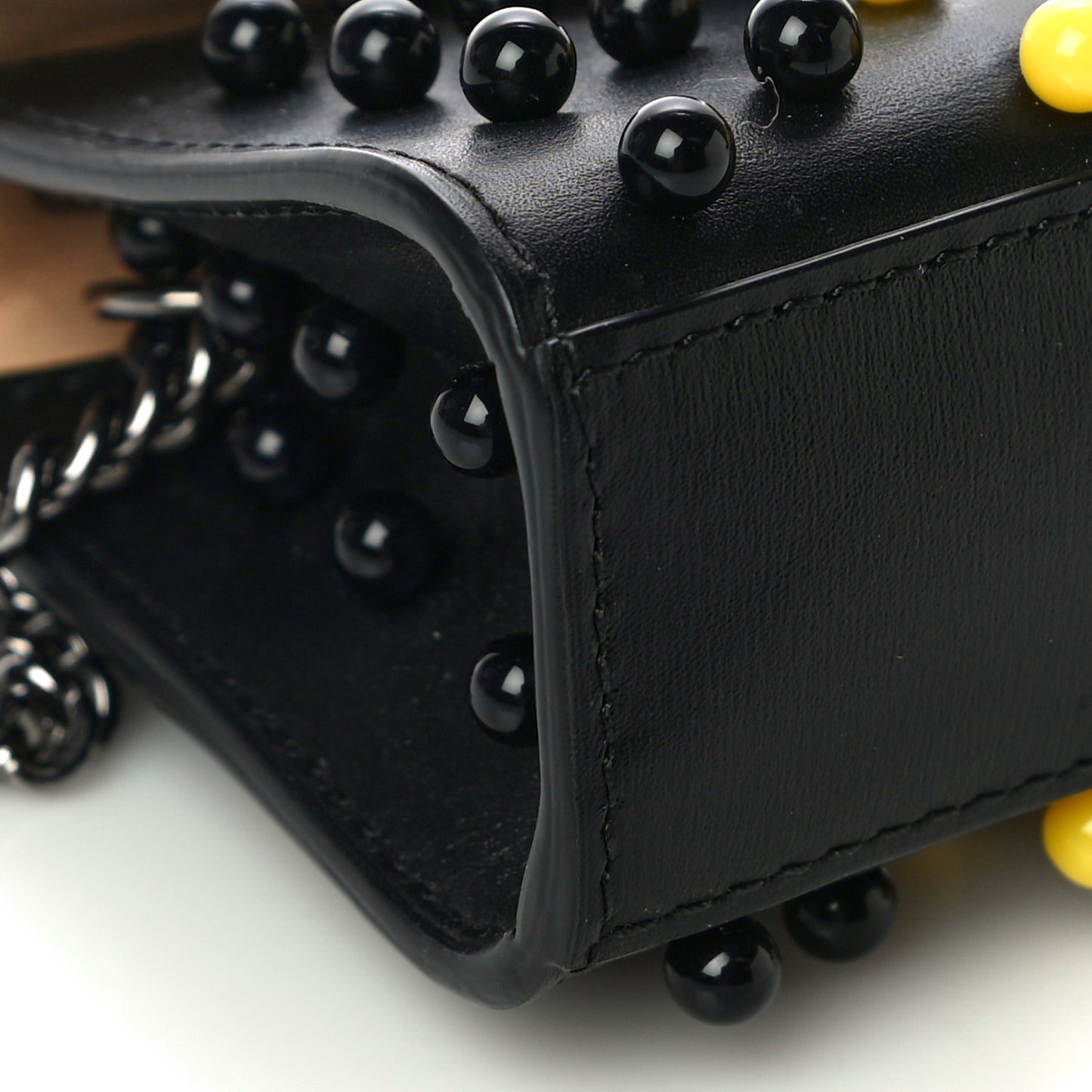Calfskin Studded Anvers Mini Brillant Bag Charm Black