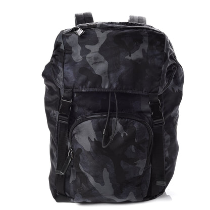 Prada Tessuto Nylon Camouflage Print Double Buckle Backpack Fumo 1 of 10
