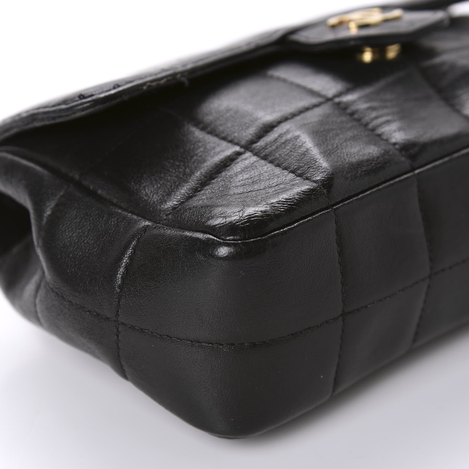 Chanel Lambskin Quilted Mini Chocolate Bar Camellia Flap Black 6 of 11