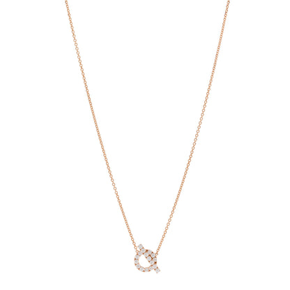 Hermes 18K Rose Gold Diamond Finesse Pendant Necklace 1 of 5