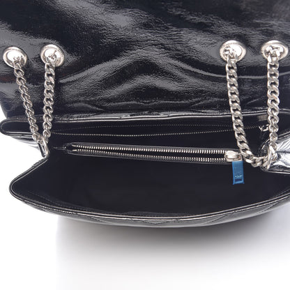 Saint Laurent Patent Y Quilted Monogram Medium Loulou Chain Satchel Black 5 of 7