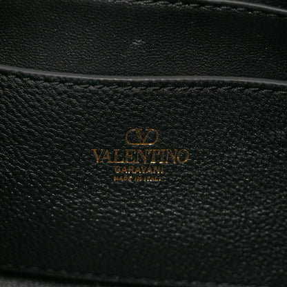 Valentino Garavani Pebbled Calfskin Rockstud Bowling Bag Black 6 of 10