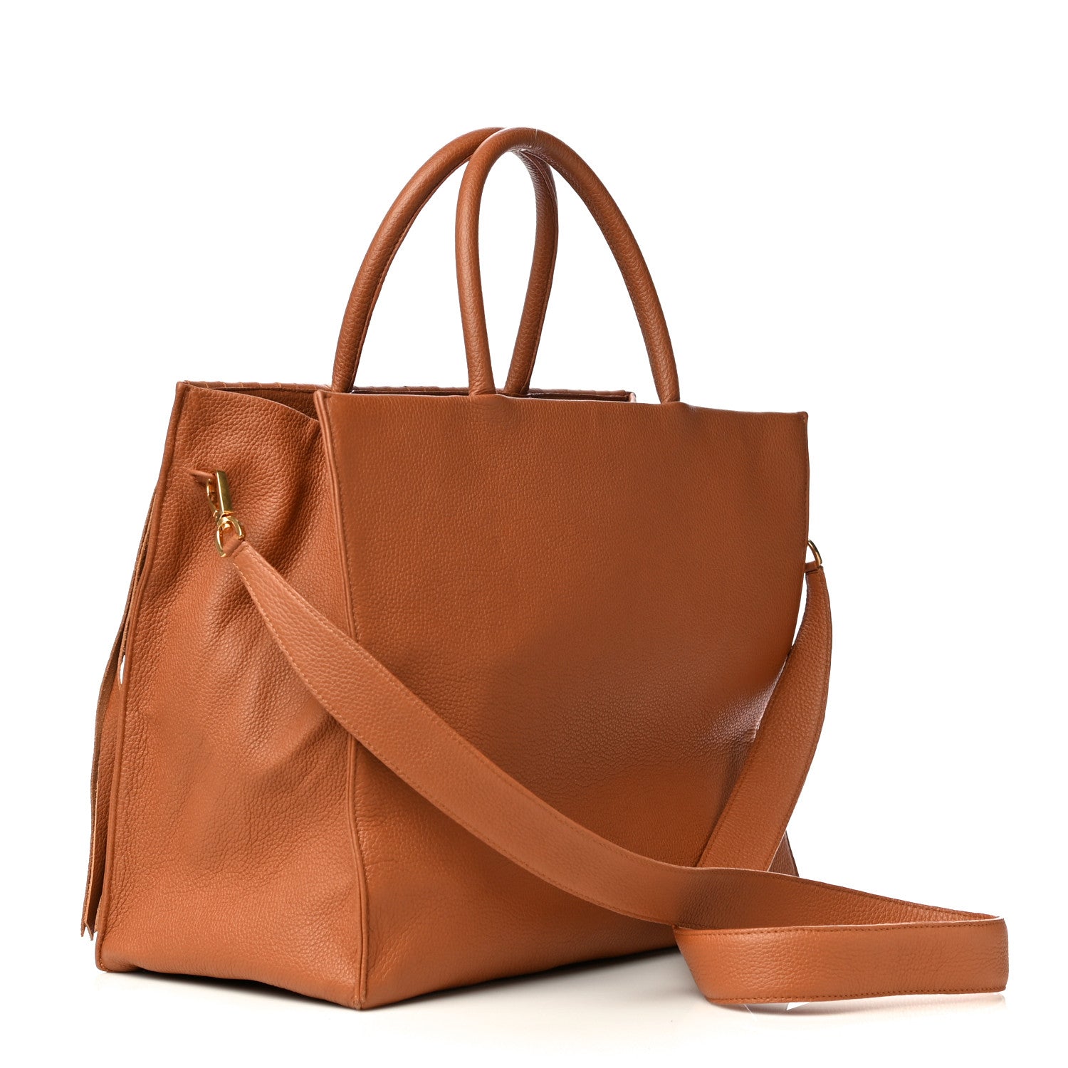Nancy Gonzalez Calfskin Fringe Emma Tote Bag Cognac 5 of 17