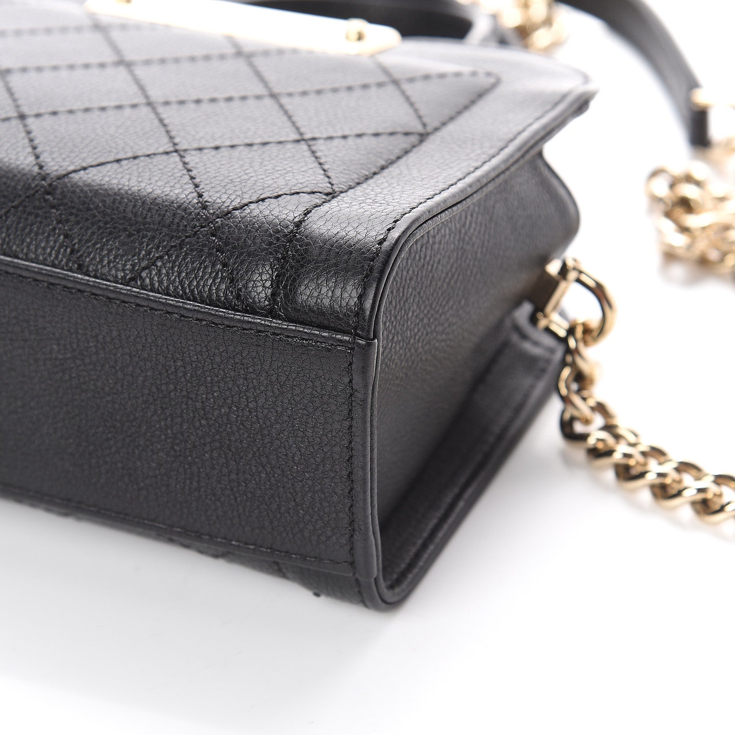 Chanel Grained Calfskin Stitched Mini Label Click Shopper Tote Black 8 of 8