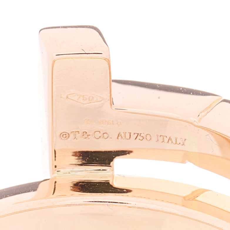 18K Rose Gold Diamond T Square Wrap Ring 50 5.25