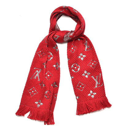 Louis Vuitton Wool Silk Logomania Shine Scarf Rubis 1 of 4