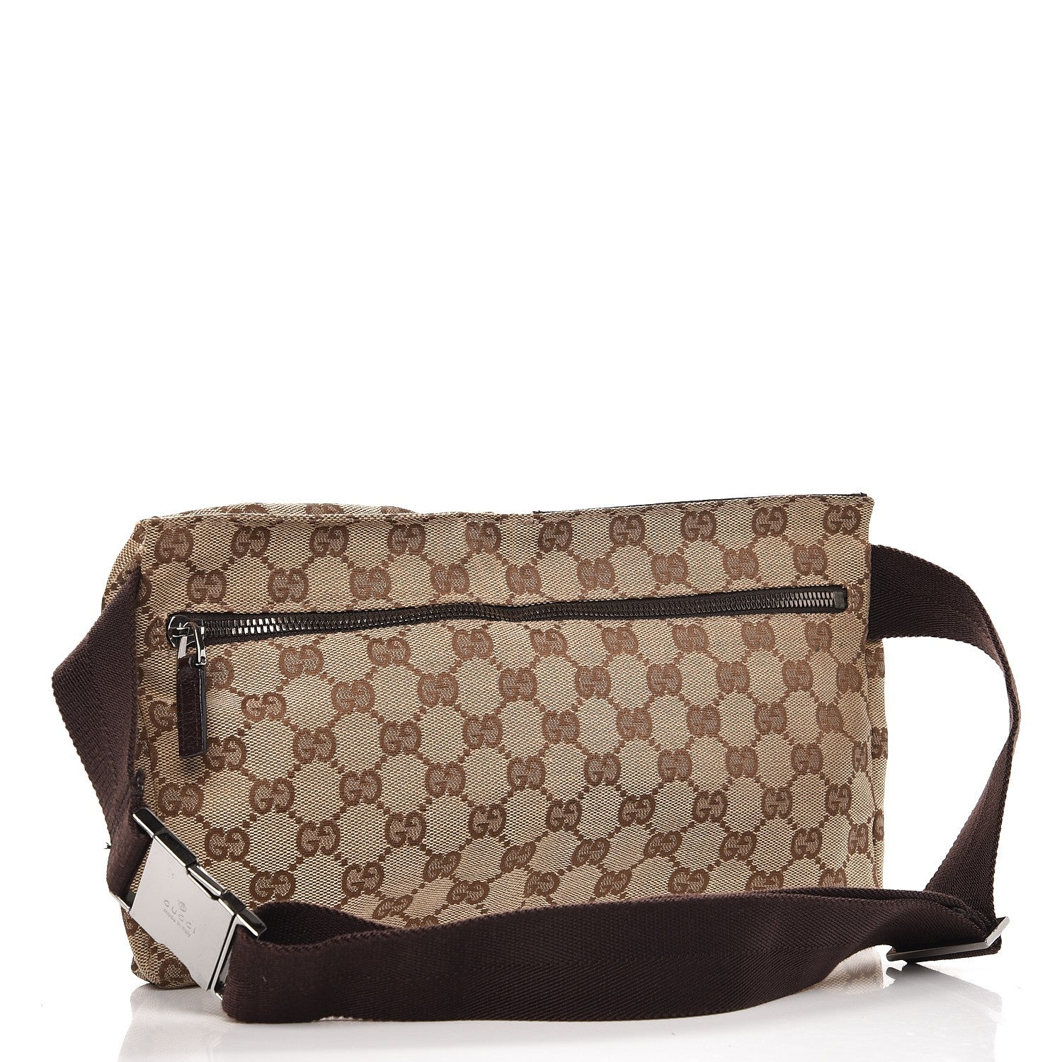 Gucci GG Monogram Double Pocket Belt Bag Dark Brown 3 of 8