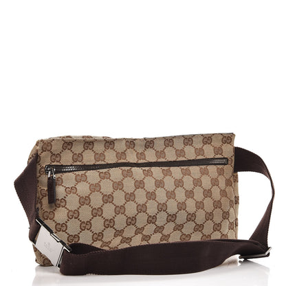 Gucci GG Monogram Double Pocket Belt Bag Dark Brown 3 of 8