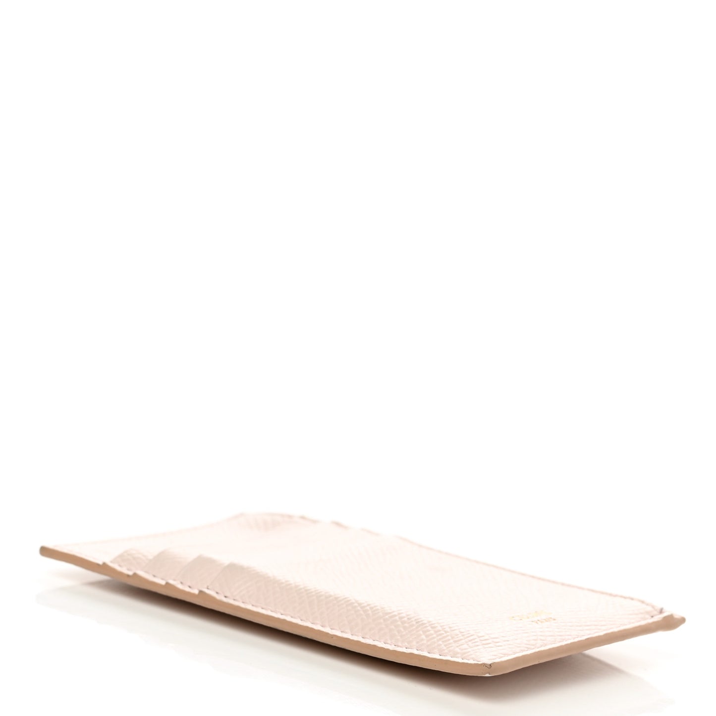 Grained Calfskin Zipped Card Holder Pink