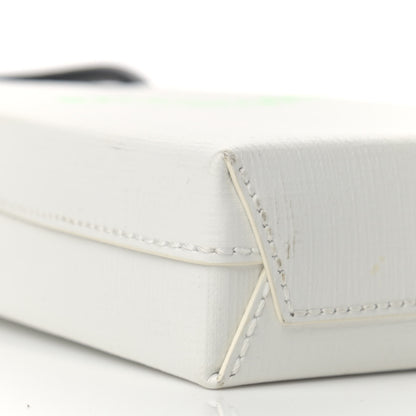 Balenciaga Squared Calfskin Logo Shopping Phone Holder Bag White Light Green 9 of 10