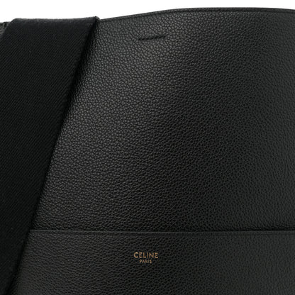 Celine Soft Grained Calfskin Sangle Bucket Bag Black 7 of 9