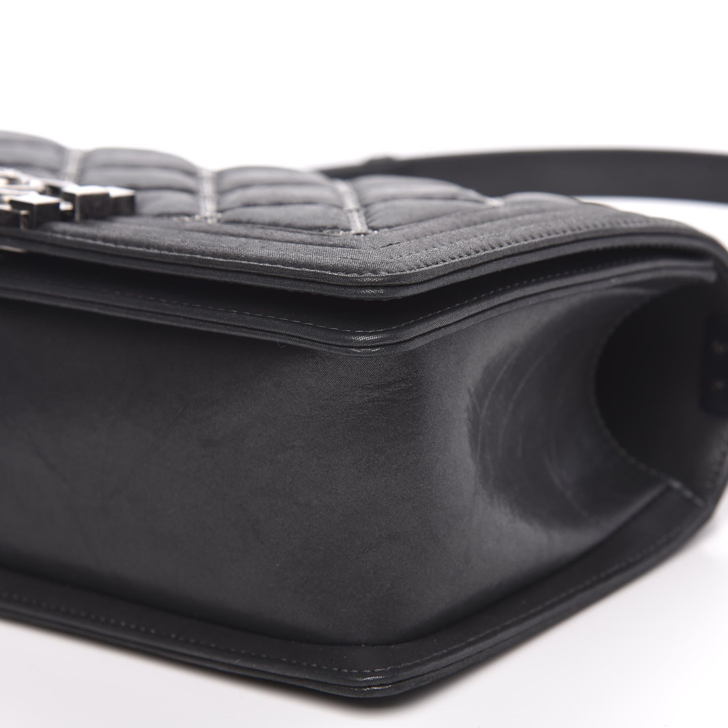 Chanel Iridescent Calfskin Embellished Double Stitch Medium Boy Flap Black 9 of 11