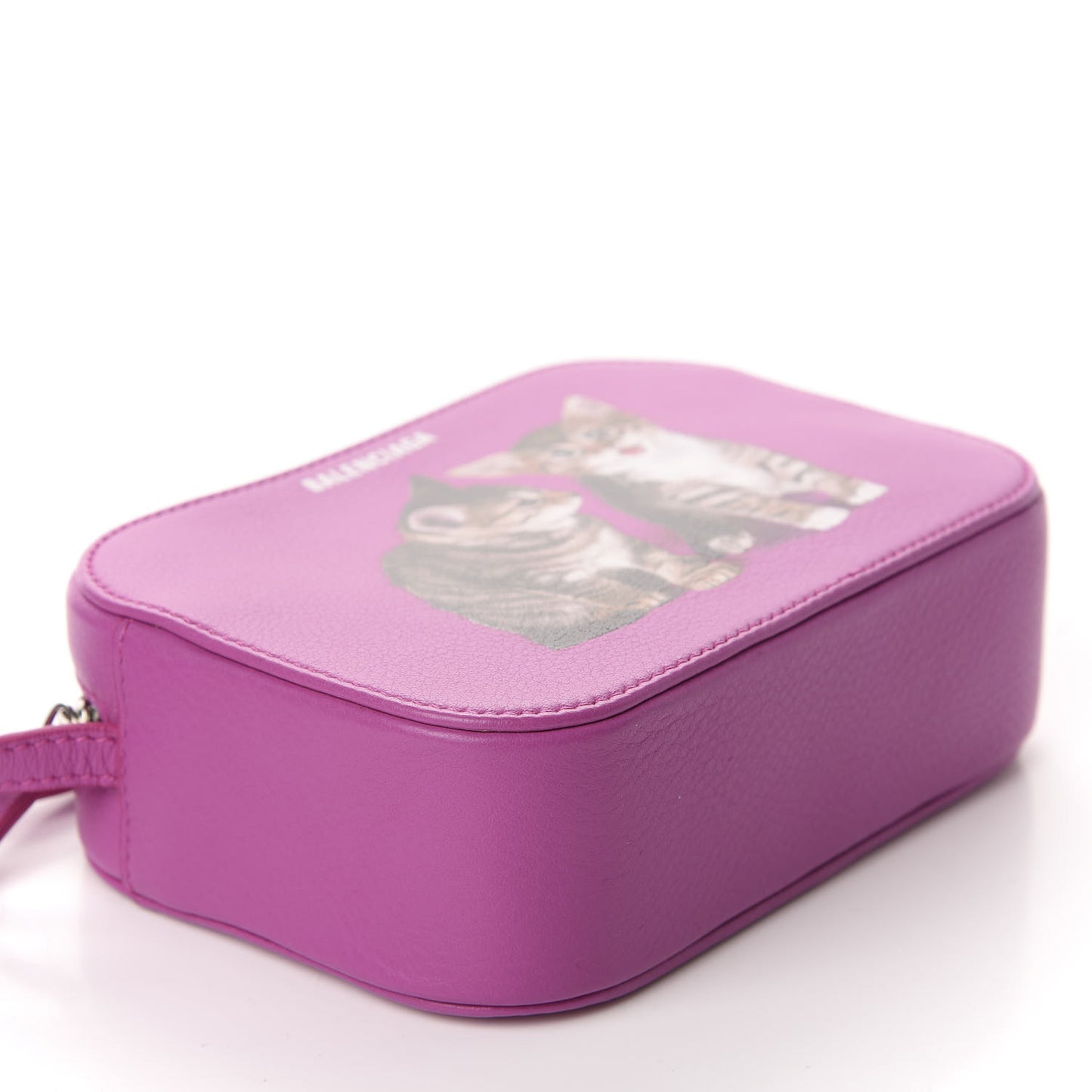 Calfskin Kittens Logo XS Everyday Camera Bag Fuchsia