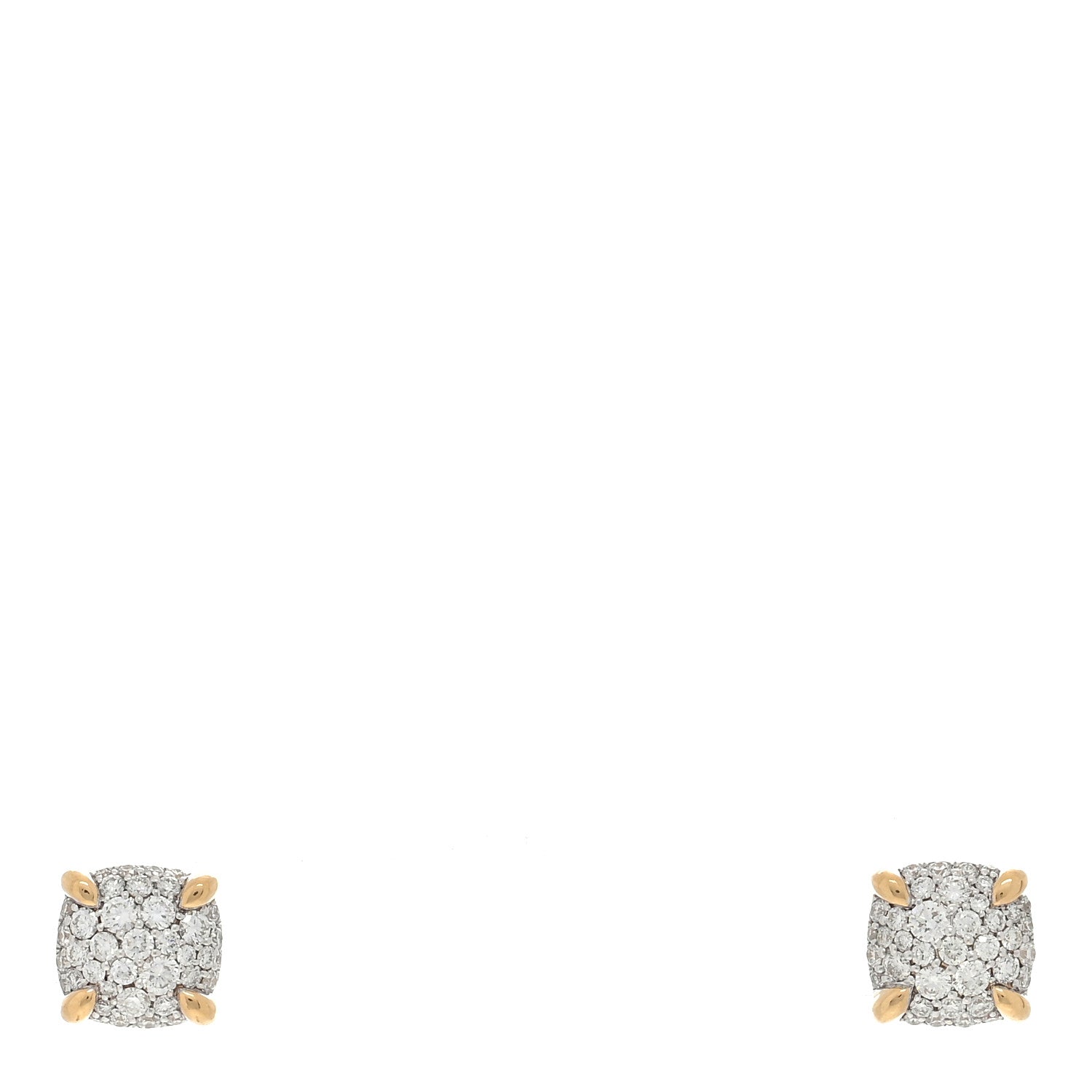 David Yurman 18K Yellow Gold Diamond 8mm Chatelaine Pave Stud Earrings 1 of 4