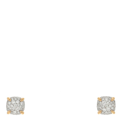 David Yurman 18K Yellow Gold Diamond 8mm Chatelaine Pave Stud Earrings 1 of 4