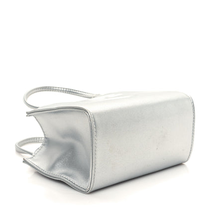 Telfar Metallic Vegan Leather Small Shopping Bag Silver 4 of 12