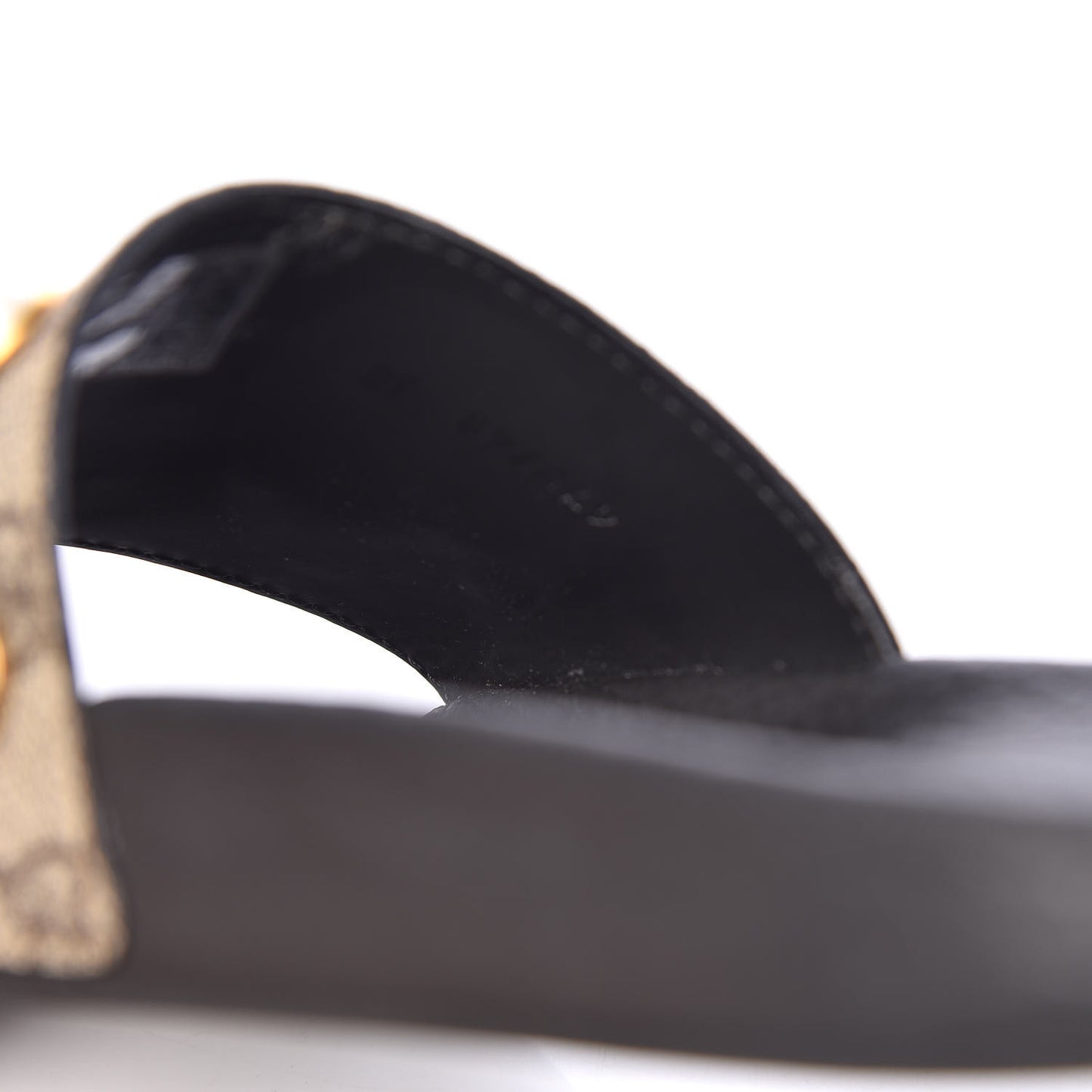 GG Supreme Monogram Pearls Slide Sandals 38 Beige