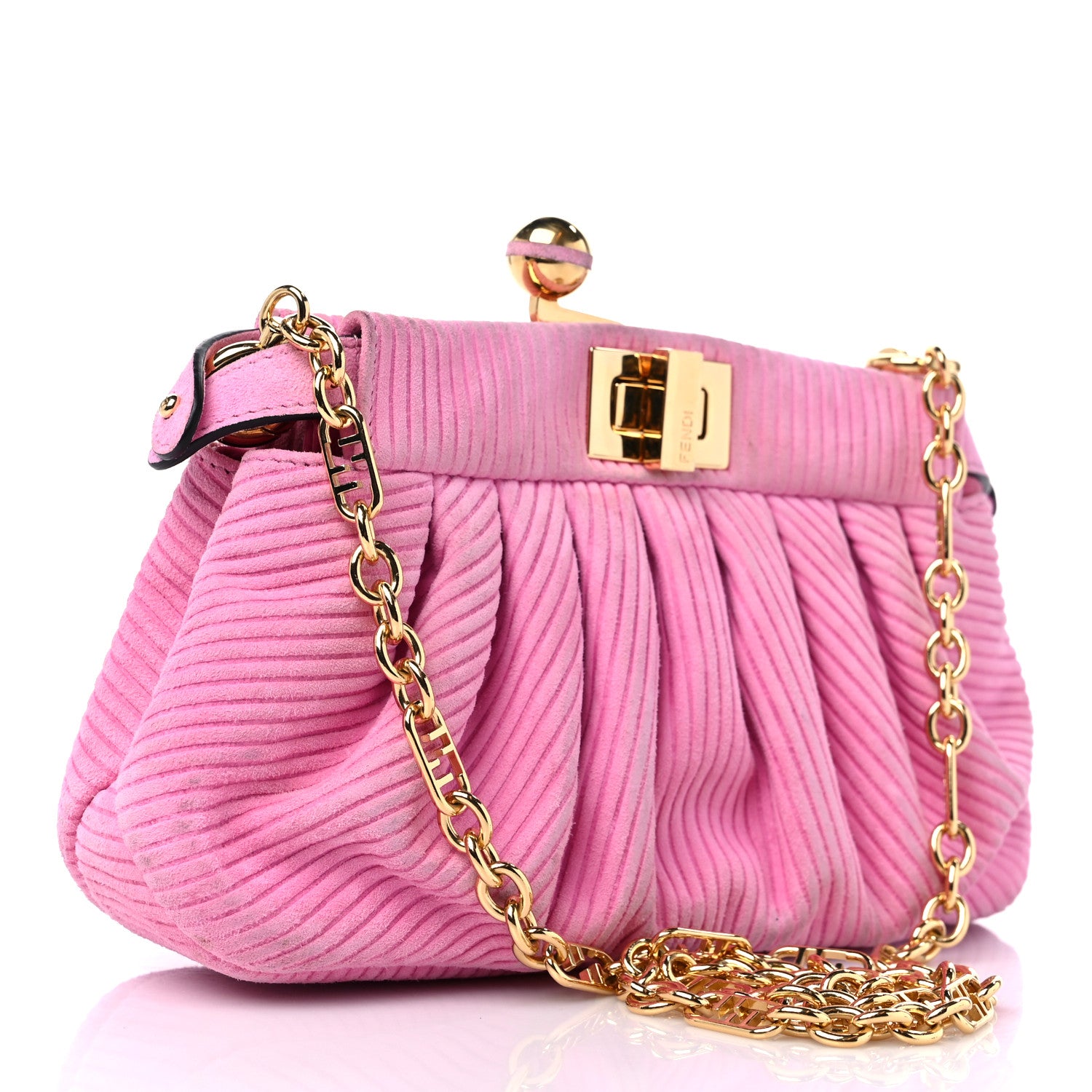 Fendi Camoscio Line Embossed Small Peekaboo Click Bag Lollypop 3 of 11