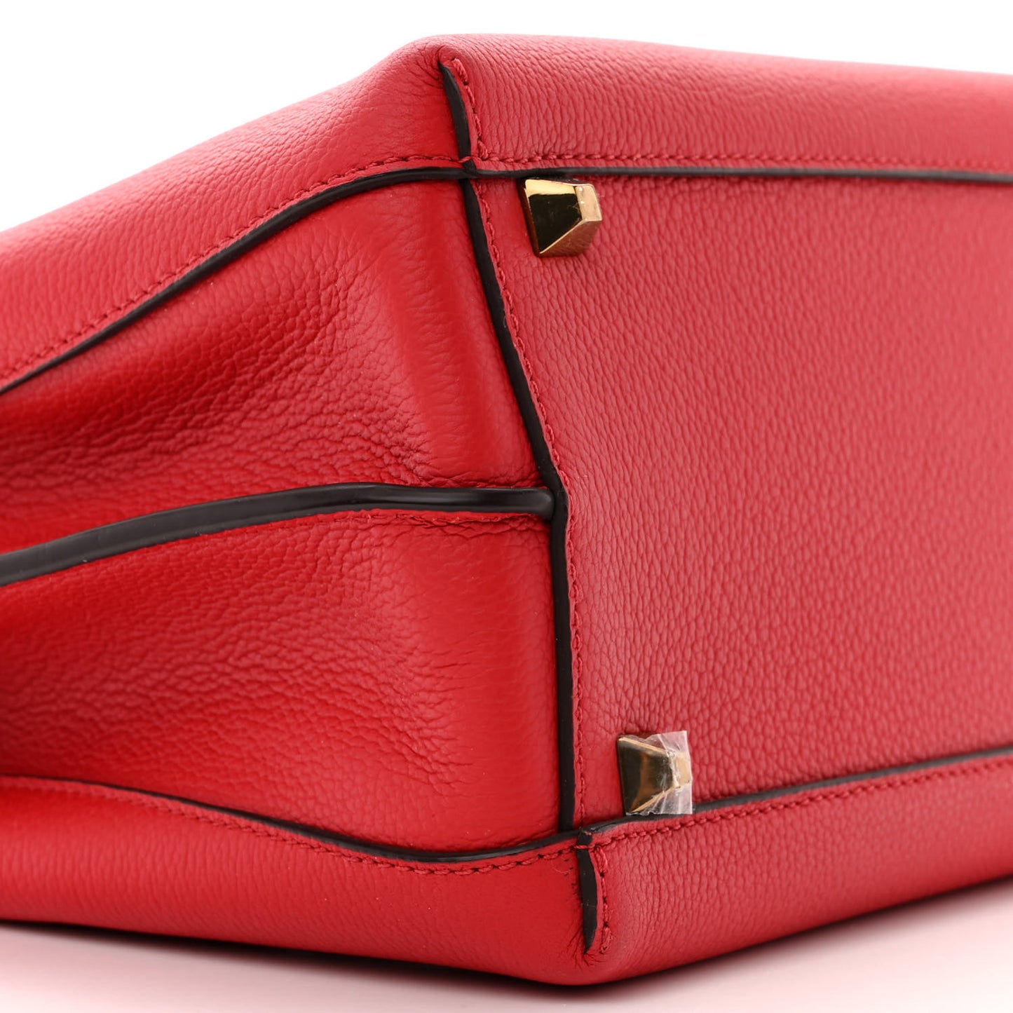 Grained Calfskin Medium Milla Tote Ruby Red