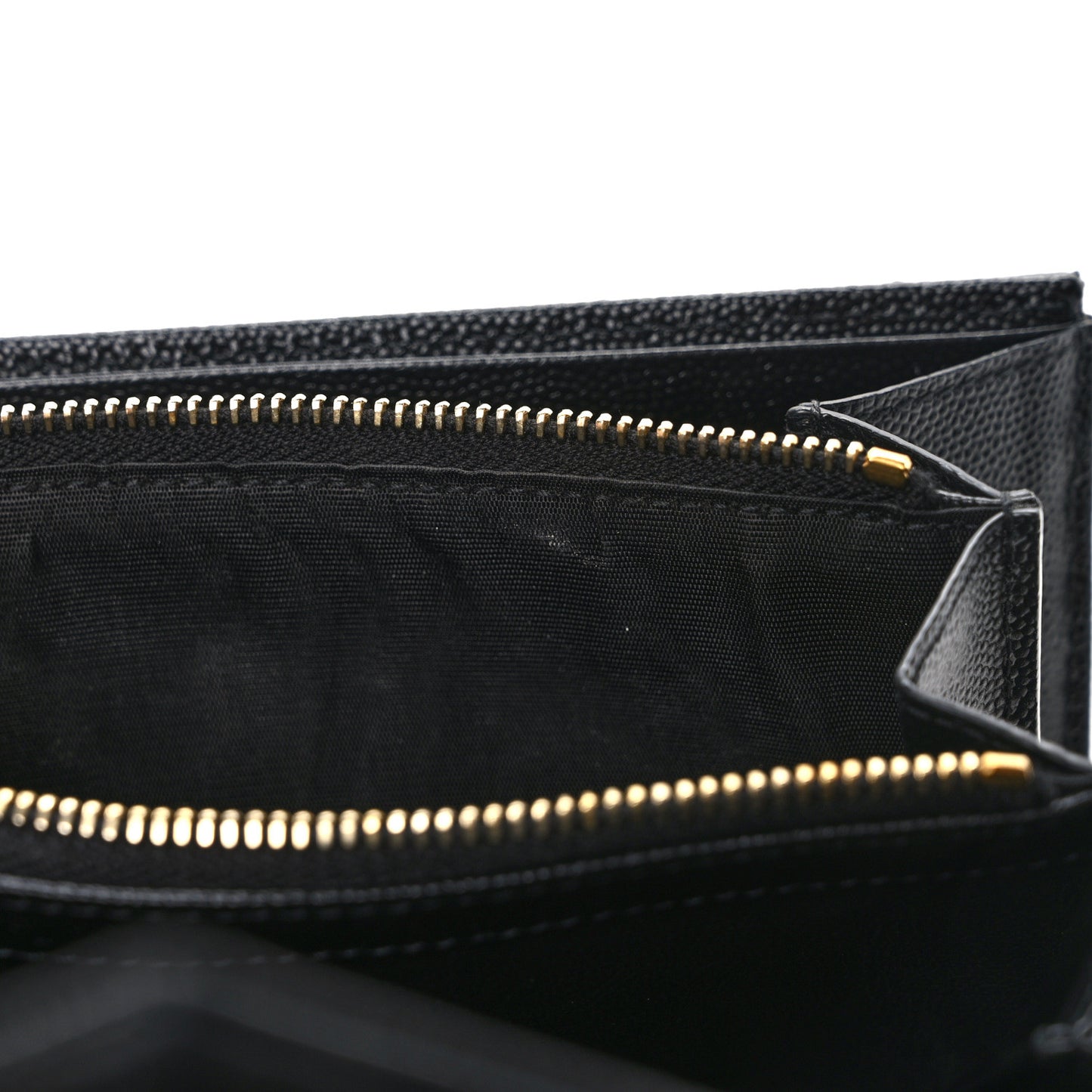 Grain De Poudre Matelasse Chevron Monogram Flap Wallet Black