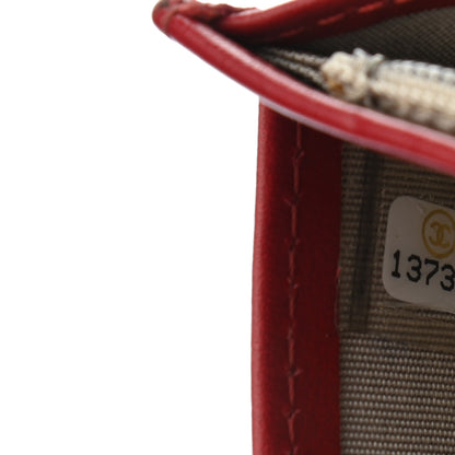 Chanel Patent Quilted Brilliant Yen Wallet Red 8 of 10