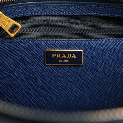 Prada Saffiano Lux Galleria Front Pocket Tote Bluette Cobalto 6 of 9