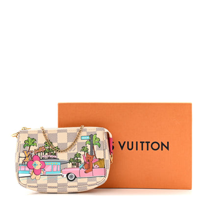 Louis Vuitton Damier Azur 2021 Christmas Animation Hollywood Mini Pochette Accessories Fuchsia 11 of 11