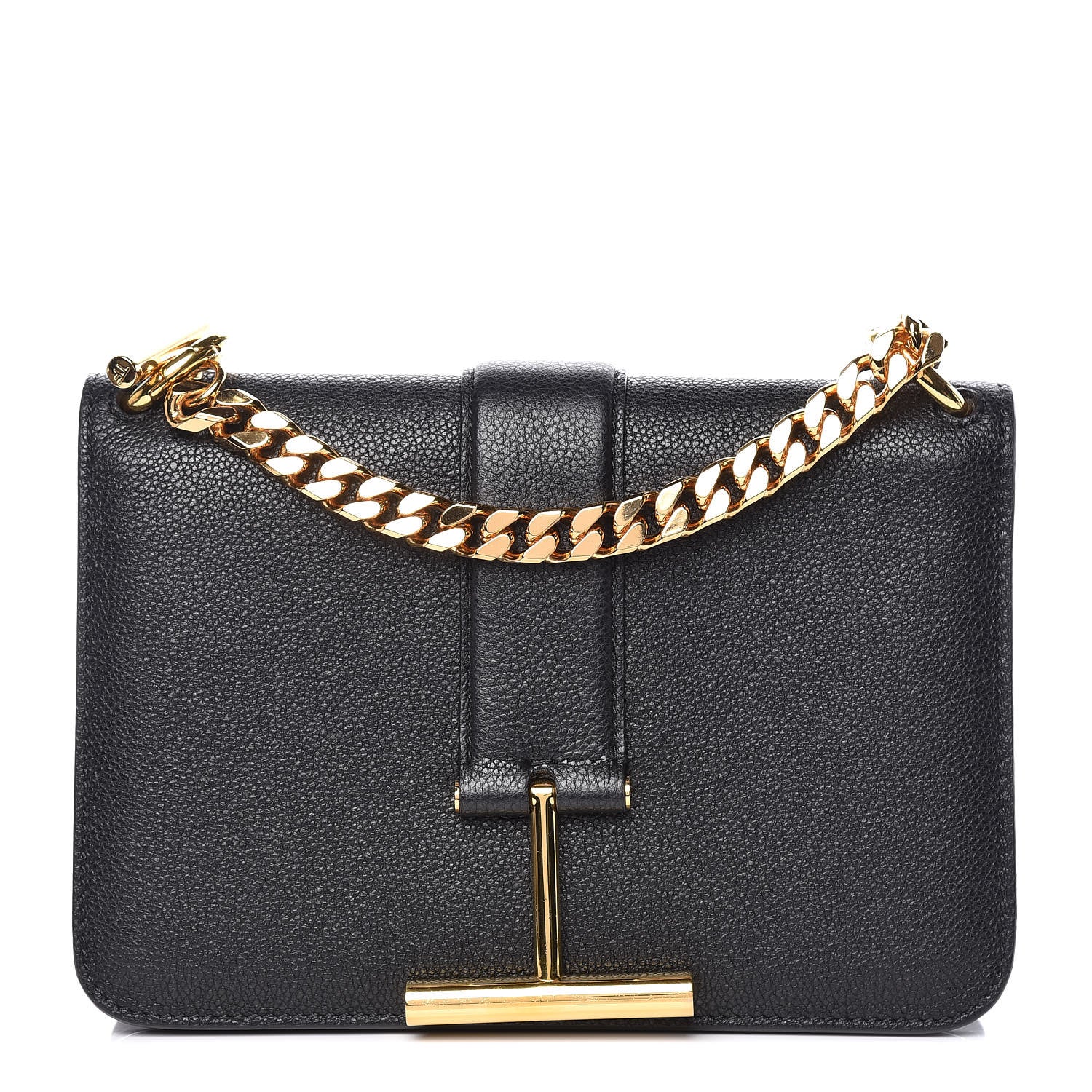 Tom Ford Grained Calfskin Tara Chain Shoulder Bag Black 1 of 8