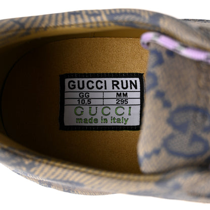 Gucci Ultralight Plume Calfskin Monogram Printed Mens Gucci Run Sneakers 10.5 Beige Blue 6 of 8